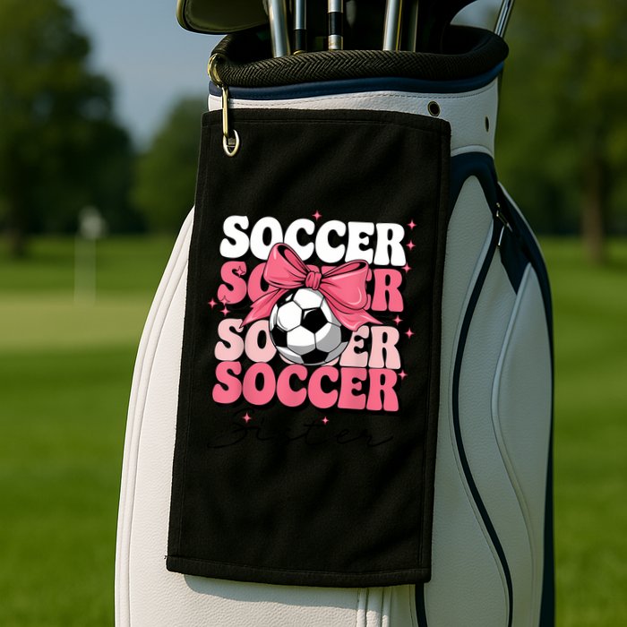 Groovy Soccer Sister Coquette Bow Soccer Golf Towel