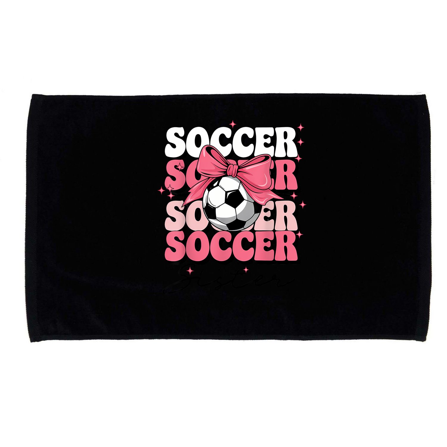 Groovy Soccer Sister Coquette Bow Soccer Microfiber Hand Towel