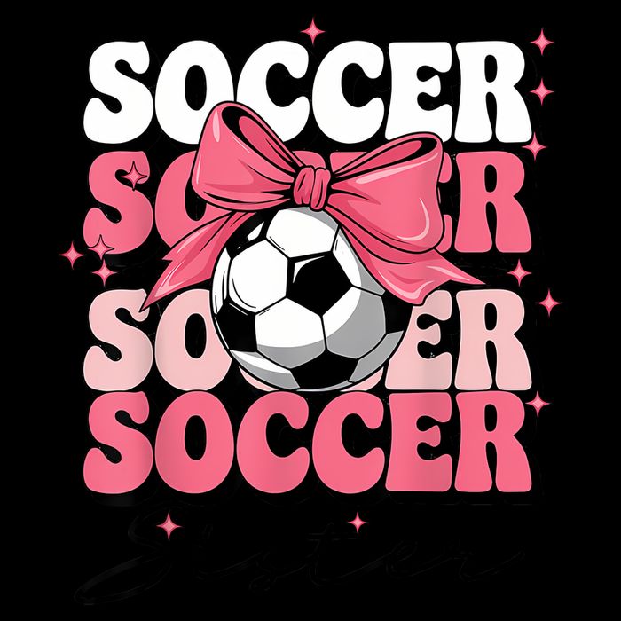 Groovy Soccer Sister Coquette Bow Soccer Cropped Pullover Crew