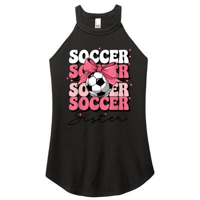 Groovy Soccer Sister Coquette Bow Soccer Women's Perfect Tri Rocker Tank