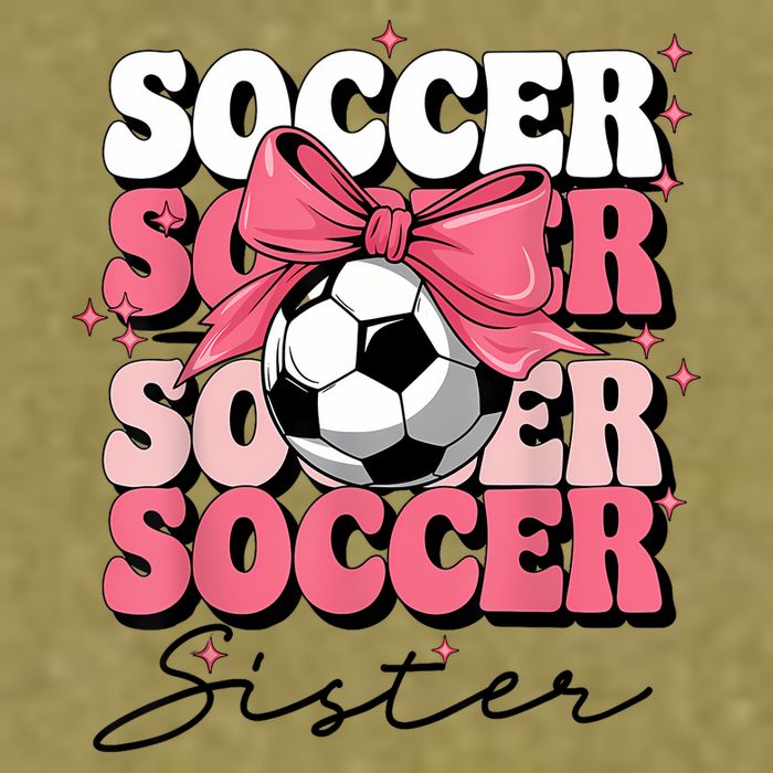 Groovy Soccer Sister Coquette Bow Soccer Garment-Dyed Women's Muscle Tee