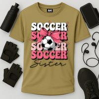 Groovy Soccer Sister Coquette Bow Soccer Performance Shirt