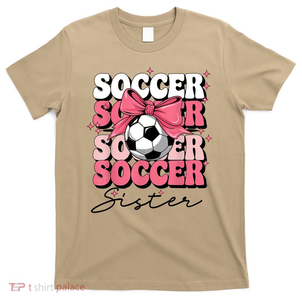 Groovy Soccer Sister Coquette Bow Soccer T-Shirt