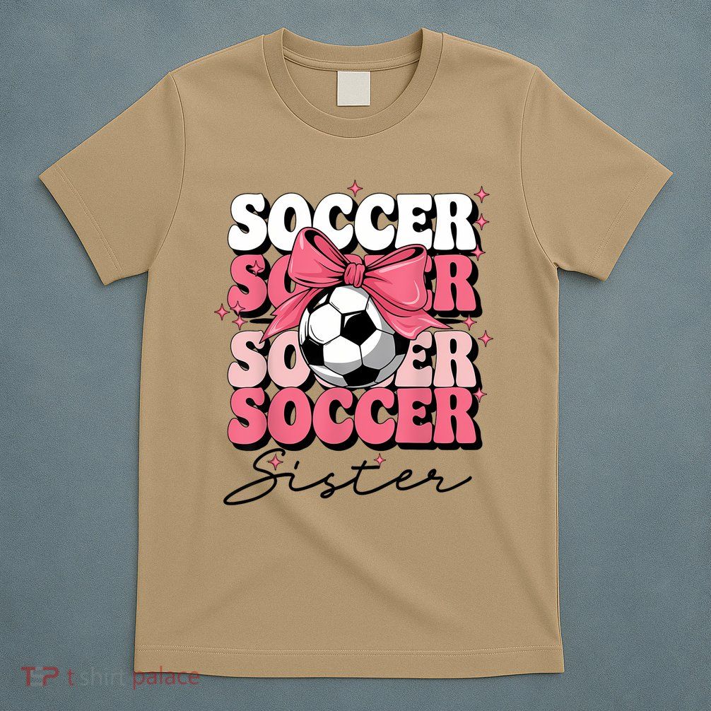 Groovy Soccer Sister Coquette Bow Soccer T-Shirt