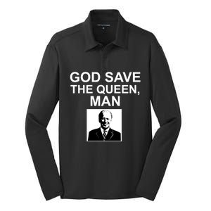 God Save The Queen Man Funny Joe Biden Shirts Silk Touch Performance Long Sleeve Polo