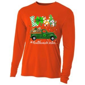 Gnome Shamrock Truck Love Healthcare Worker St Patricks Day Meaningful Gift Cooling Performance Long Sleeve Crew