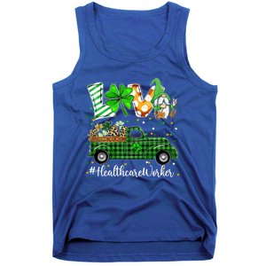 Gnome Shamrock Truck Love Healthcare Worker St Patricks Day Meaningful Gift Tank Top