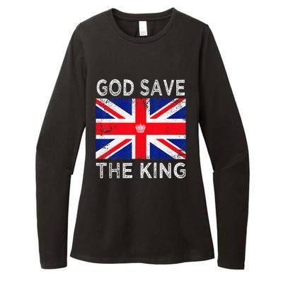 God Save The King Charles III. UK Flag Top King Charles Womens CVC Long Sleeve Shirt