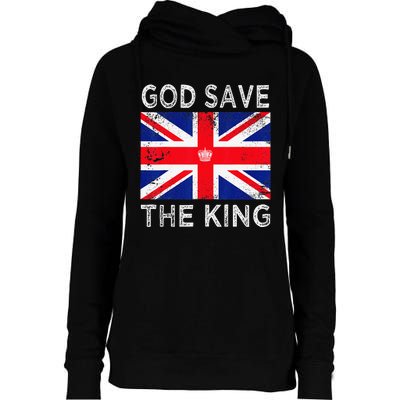 God Save The King Charles III. UK Flag Top King Charles Womens Funnel Neck Pullover Hood