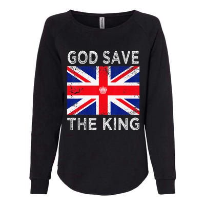 God Save The King Charles III. UK Flag Top King Charles Womens California Wash Sweatshirt