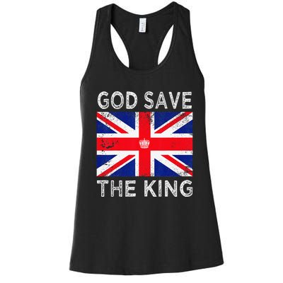 God Save The King Charles III. UK Flag Top King Charles Women's Racerback Tank