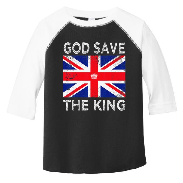 God Save The King Charles III. UK Flag Top King Charles Toddler Fine Jersey T-Shirt