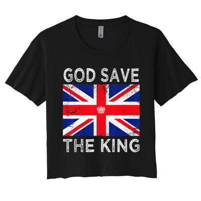 God Save The King Charles III. UK Flag Top King Charles Women's Crop Top Tee