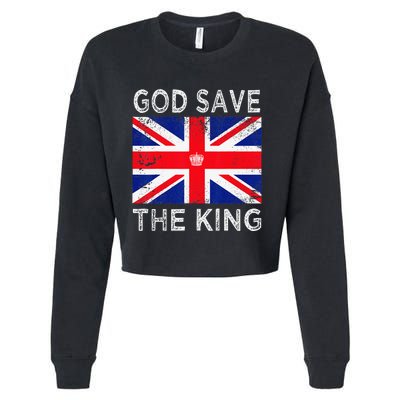 God Save The King Charles III. UK Flag Top King Charles Cropped Pullover Crew