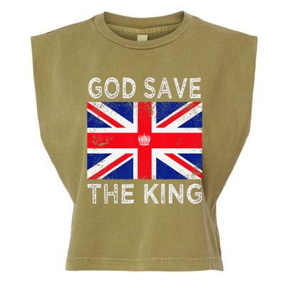 God Save The King Charles III. UK Flag Top King Charles Garment-Dyed Women's Muscle Tee