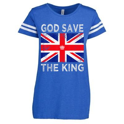 God Save The King Charles III. UK Flag Top King Charles Enza Ladies Jersey Football T-Shirt