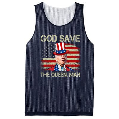 God Save The Queen Man Funny Joe Biden Shirts Mesh Reversible Basketball Jersey Tank