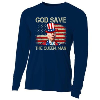 God Save The Queen Man Funny Joe Biden Shirts Cooling Performance Long Sleeve Crew