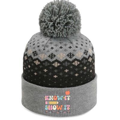 Groovy State Testing Day Teacher You Know It Now Show It The Baniff Cuffed Pom Beanie