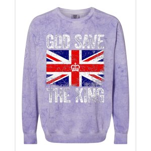 God Save The King Charles III Tee UK Flag Top King Charles Colorblast Crewneck Sweatshirt