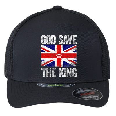 God Save The King Charles III Tee UK Flag Top King Charles Flexfit Unipanel Trucker Cap