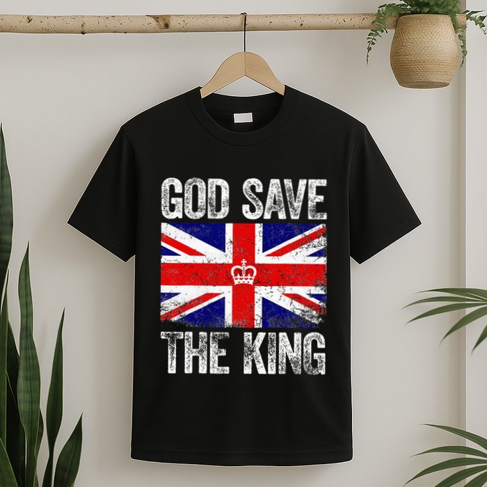 God Save The King Charles III Tee UK Flag Top King Charles T-Shirt
