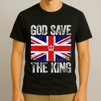 God Save The King Charles III Tee UK Flag Top King Charles T-Shirt