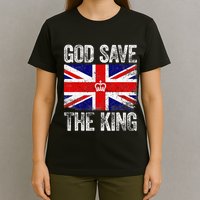 God Save The King Charles III Tee UK Flag Top King Charles T-Shirt