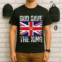 God Save The King Charles III Tee UK Flag Top King Charles T-Shirt