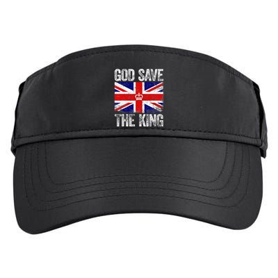 God Save The King Charles III Tee UK Flag Top King Charles Adult Drive Performance Visor