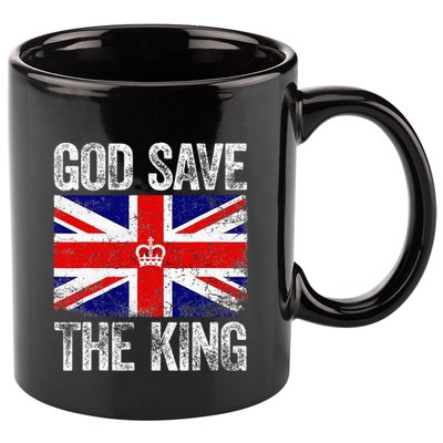 God Save The King Charles III Tee UK Flag Top King Charles 11oz C Handle Ceramic Mug