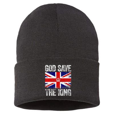 God Save The King Charles III Tee UK Flag Top King Charles Sustainable Knit Beanie