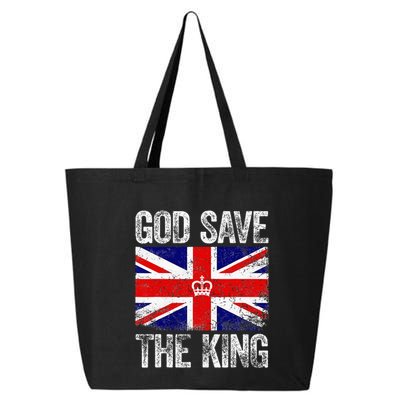 God Save The King Charles III Tee UK Flag Top King Charles 25L Jumbo Tote