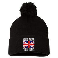 God Save The King Charles III Tee UK Flag Top King Charles Pom Pom 12in Knit Beanie