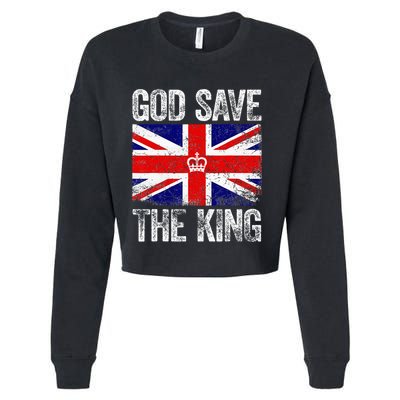 God Save The King Charles III Tee UK Flag Top King Charles Cropped Pullover Crew
