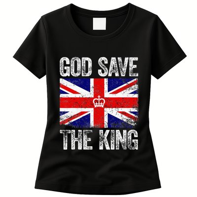 God Save The King Charles III Tee UK Flag Top King Charles Womens T-Shirt