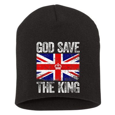 God Save The King Charles III Tee UK Flag Top King Charles Short Acrylic Beanie