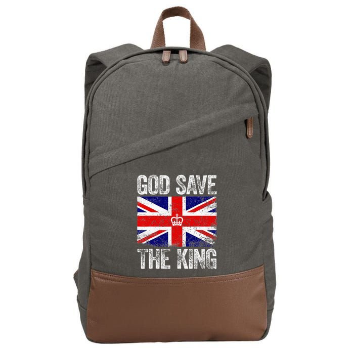 God Save The King Charles III Tee UK Flag Top King Charles Cotton Canvas Backpack