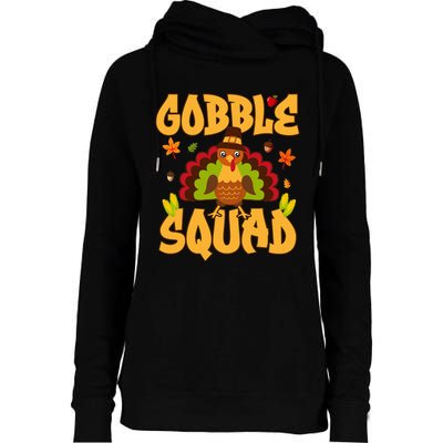 Gobble Squad Turkey Design Gobble Squad Womens Funnel Neck Pullover Hood