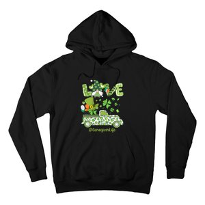 Gnome Shamrock Truck Love Caregiver Life St Patricks Day Hoodie