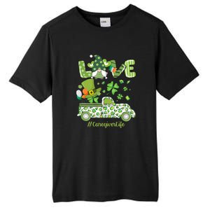 Gnome Shamrock Truck Love Caregiver Life St Patricks Day Tall Fusion ChromaSoft Performance T-Shirt