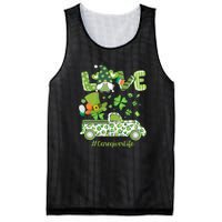 Gnome Shamrock Truck Love Caregiver Life St Patricks Day Mesh Reversible Basketball Jersey Tank