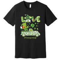 Gnome Shamrock Truck Love Caregiver Life St Patricks Day Premium T-Shirt