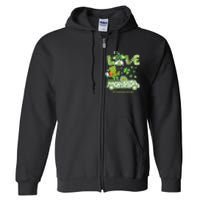 Gnome Shamrock Truck Love Caregiver Life St Patricks Day Full Zip Hoodie