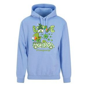 Gnome Shamrock Truck Love Caregiver Life St Patricks Day Unisex Surf Hoodie