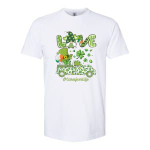 Gnome Shamrock Truck Love Caregiver Life St Patricks Day Softstyle CVC T-Shirt