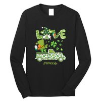 Gnome Shamrock Truck Love CMA Life Nurse St Patricks Day Long Sleeve Shirt