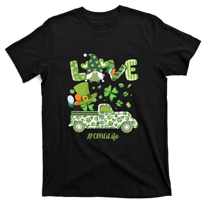 Gnome Shamrock Truck Love CMA Life Nurse St Patricks Day T-Shirt