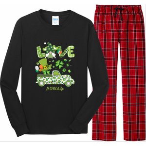 Gnome Shamrock Truck Love CMA Life Nurse St Patricks Day Long Sleeve Pajama Set