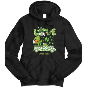 Gnome Shamrock Truck Love CMA Life Nurse St Patricks Day Tie Dye Hoodie